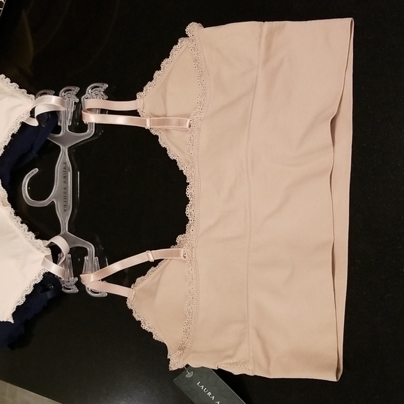 💕LAURA ASHLEY💕 3 Pack Bralettes ~ Nude Light Pink Navy Blue Small S NWT - Picture 4 of 14